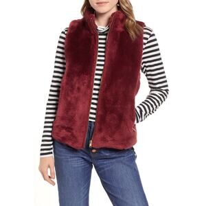 J.CREW Women's Plush Fleece Excursion Vest Crimson Maple Style E1535 Size XXL